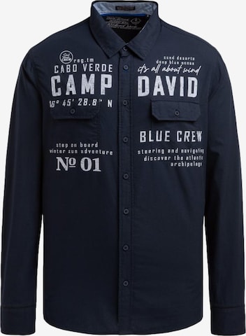 Coupe regular Chemise CAMP DAVID en bleu : devant