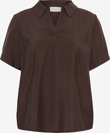KAFFE CURVE - Blusa 'Odetha' en marrón: frente