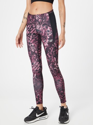 new balance Skinny Workout Pants in Purple: front