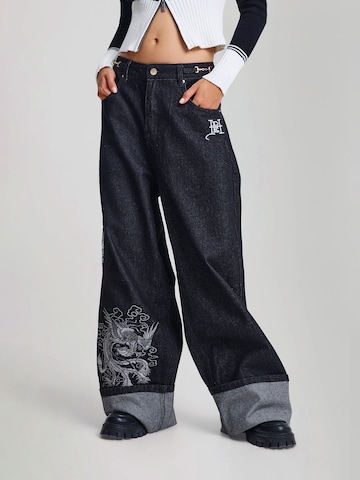 Ed Hardy - Loosefit Vaquero en negro: frente