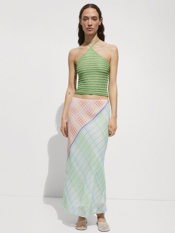 MANGO Top z dzianiny 'Milan' w kolorze zielony