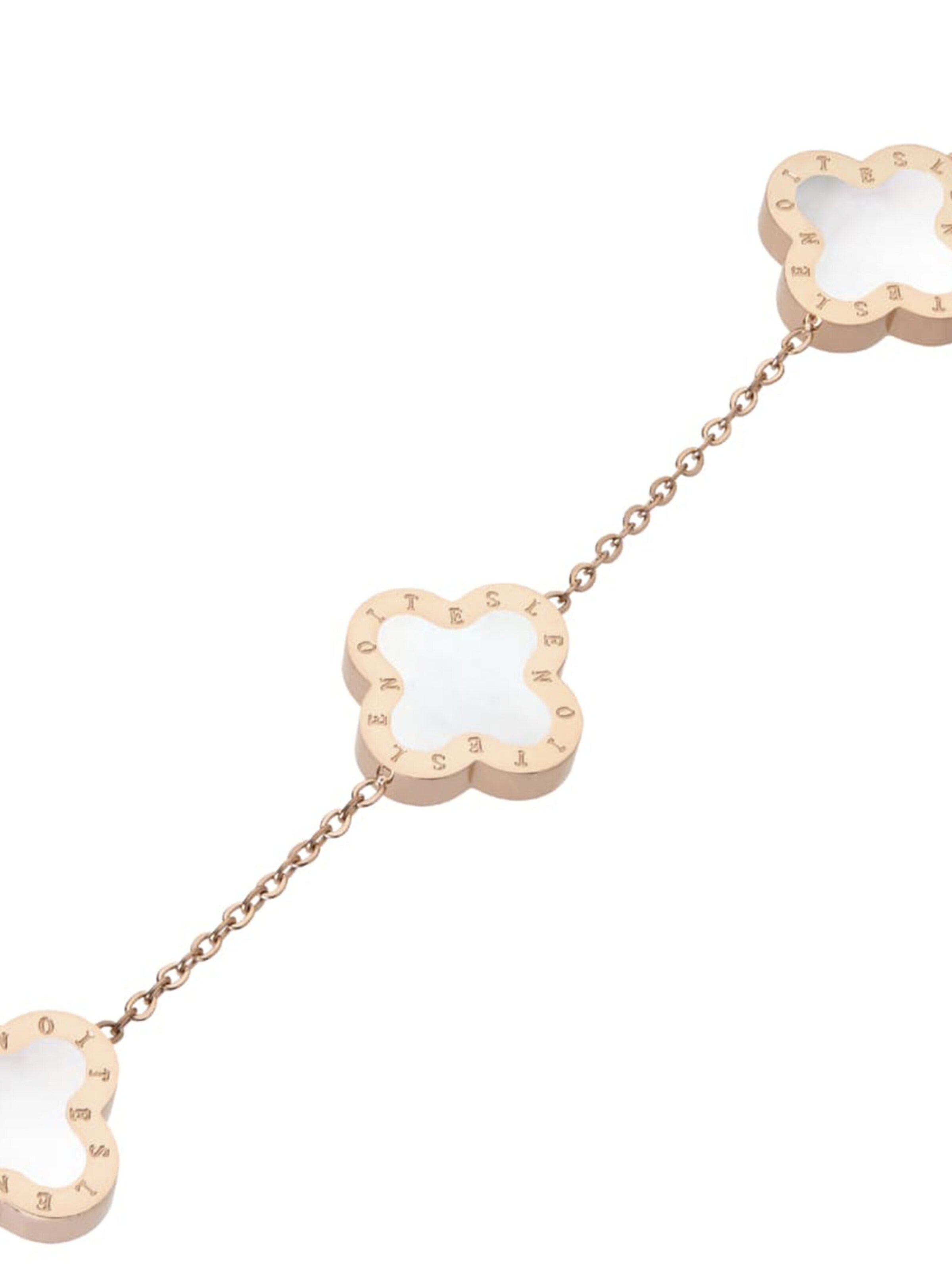 Lenoites Armband 'Four-leaf Clover 17' in Roze