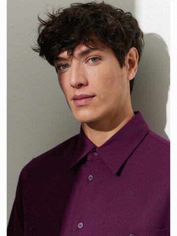 Studio Seidensticker Regular fit Button Up Shirt in Purple