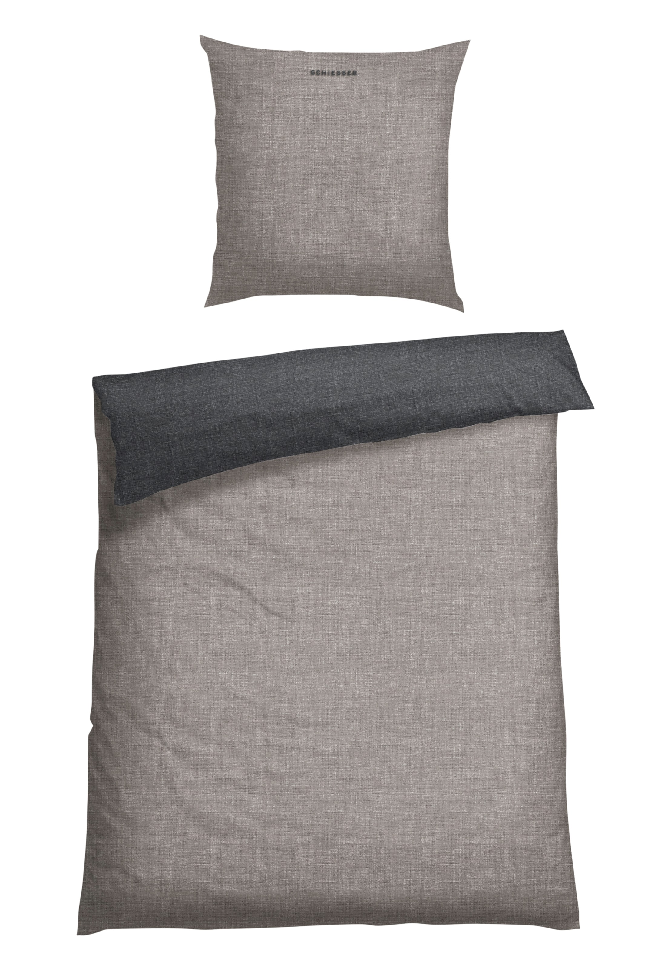 SCHIESSER Duvet cover 'Doubleface Renforcé' in Grey: front