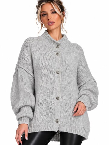 Worldclassca Oversizestrickjacke 'Strickjacke mit Knopf'‌ in Grau: Vorderseite
