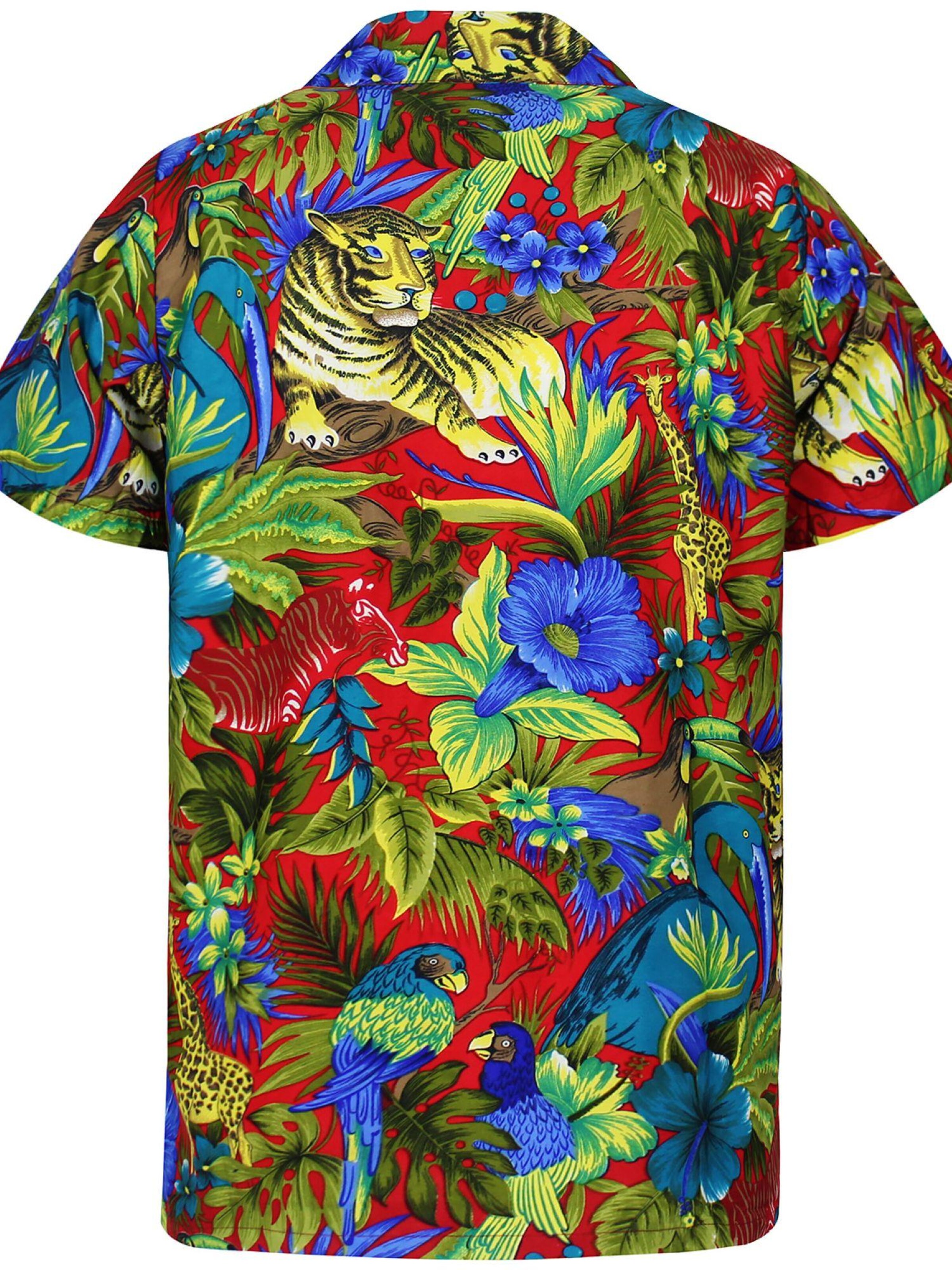 King Kameha Shirt 'Jungle'‌‌‌‌ in Rot