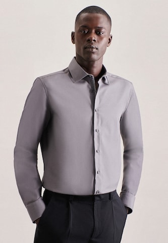 SEIDENSTICKER Slim fit Business Shirt in Grey: front