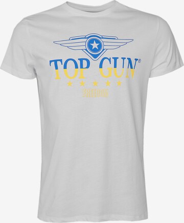 TOP GUN Shirt ' TG22011 ' in Wit: voorkant