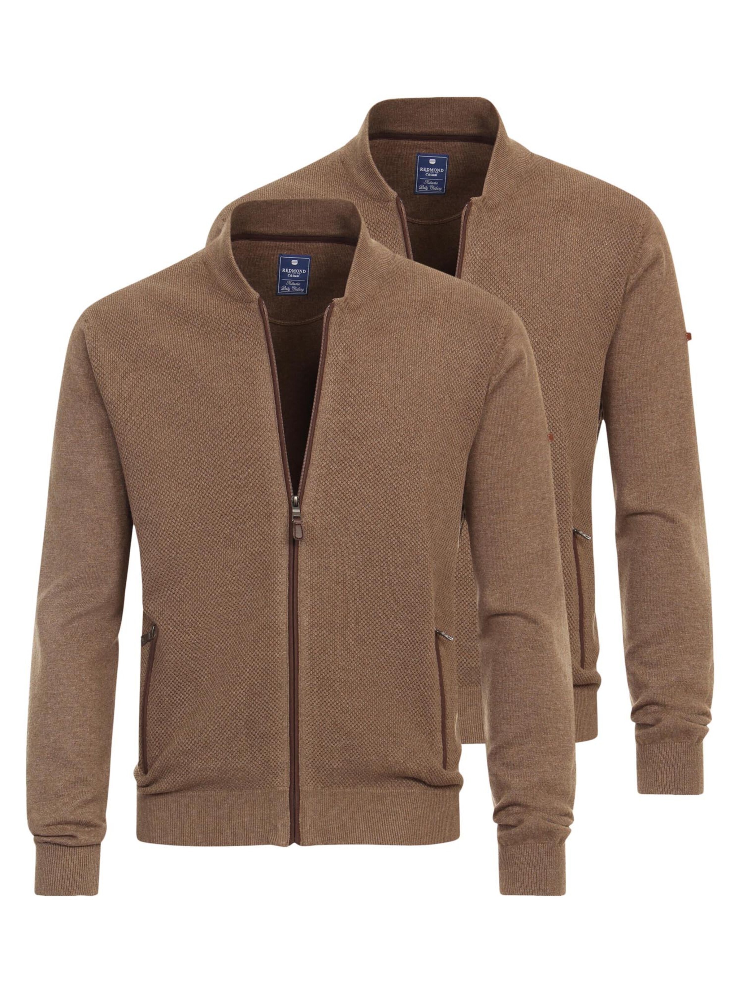 redmond Knit cardigan 'Basic' in Brown: front