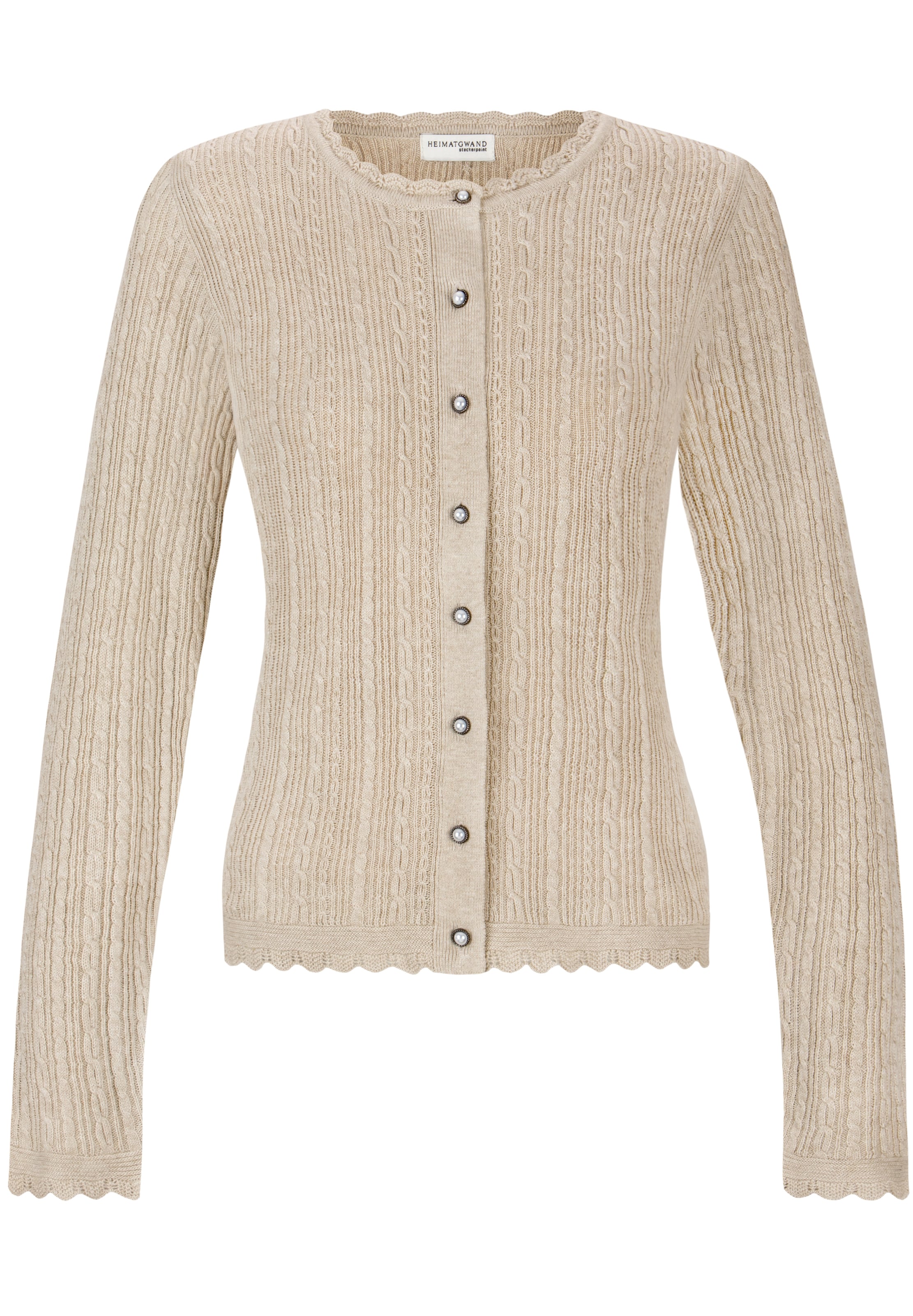 STOCKERPOINT Knit cardigan 'Jasmina' in Beige: front