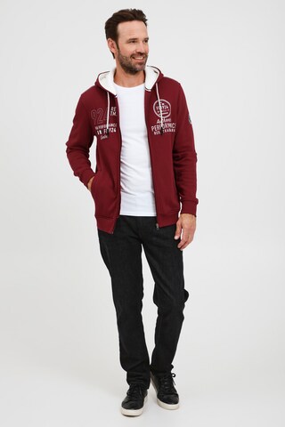 FQ1924 - Sudadera con cremallera 'THURE' en rojo