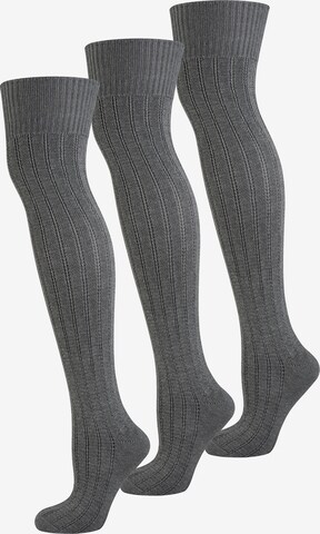 Chaussettes montantes Nur Die en gris : devant