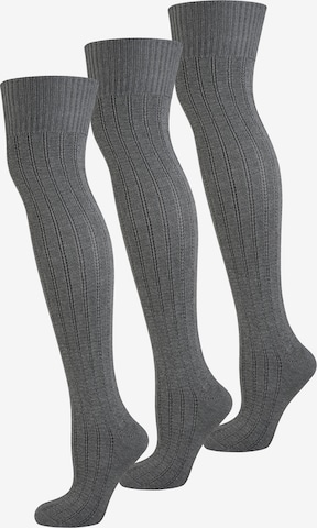 Chaussettes montantes Nur Die en gris : devant