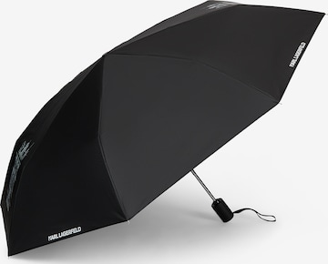 juoda Karl Lagerfeld Skėtis ' Kleiner Regenschirm mit Maison de Karl-Illustration ': priekis