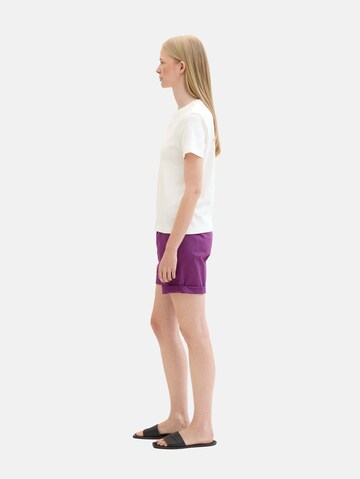 purpurinė TOM TAILOR Standartinis „Chino“ stiliaus kelnės