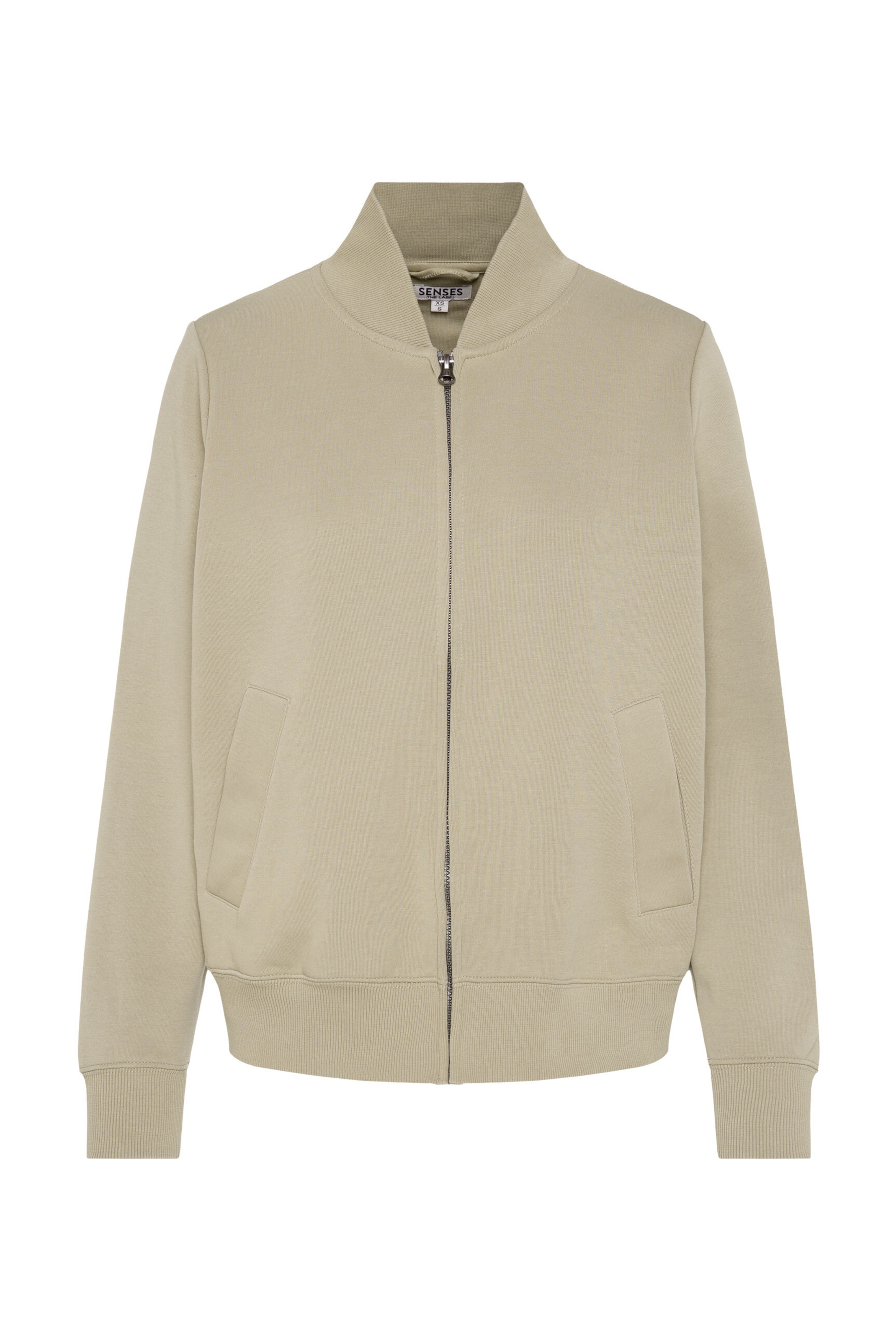 SENSES.THE LABEL Zip-Up Hoodie in Green: front