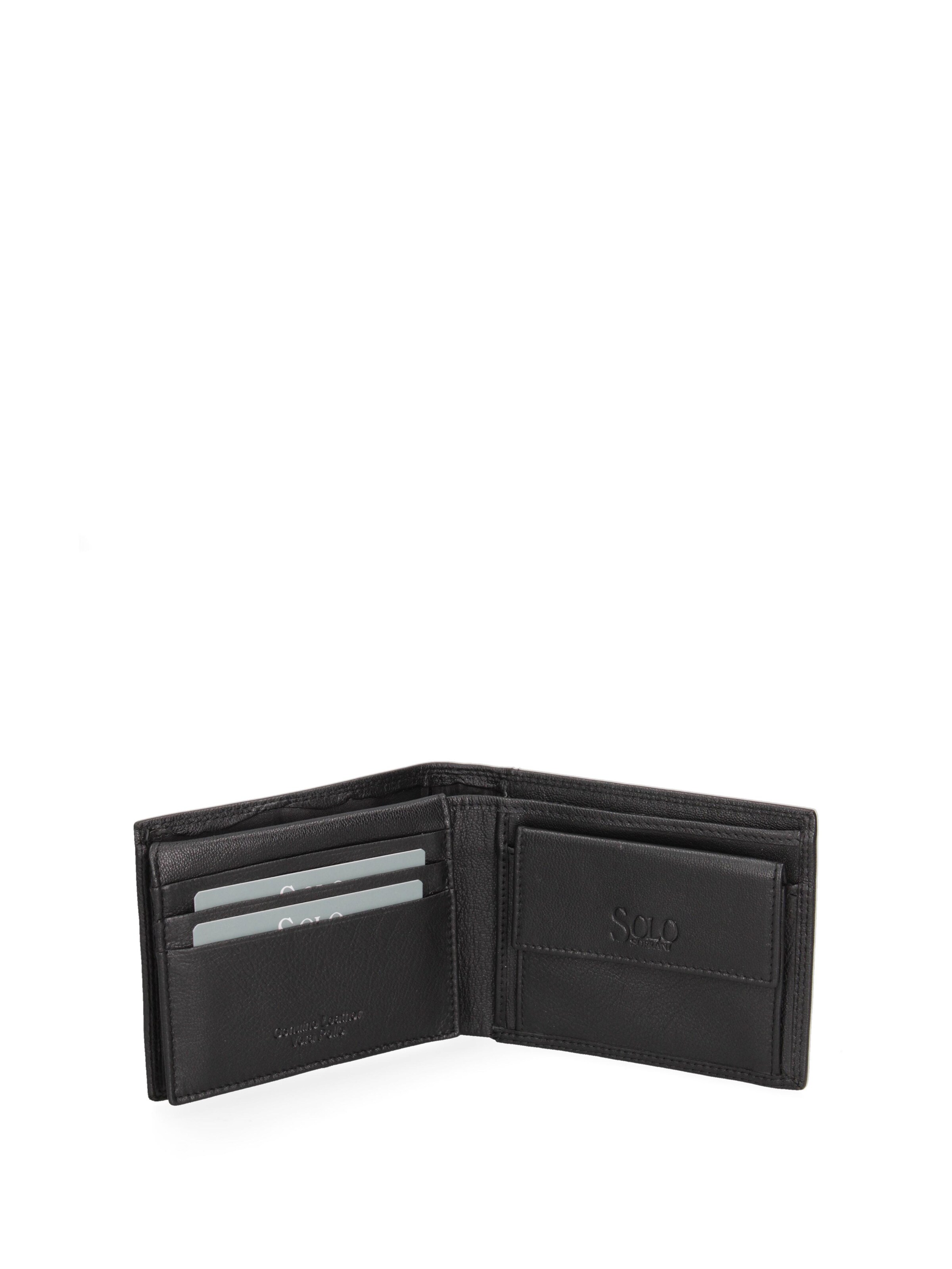 Portamonete 'Portafoglio Uomo Vera Pelle - Solo Soprani Slim Compatto 12x9,5 cm' di Solo Soprani in nero