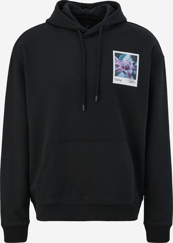 QS Sweatshirt in Zwart: voorkant