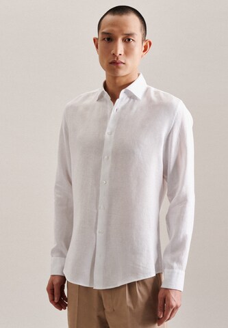 SEIDENSTICKER Slim fit Button Up Shirt in White: front