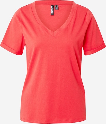 PIECES - Camiseta 'PCRIA' en rojo: frente