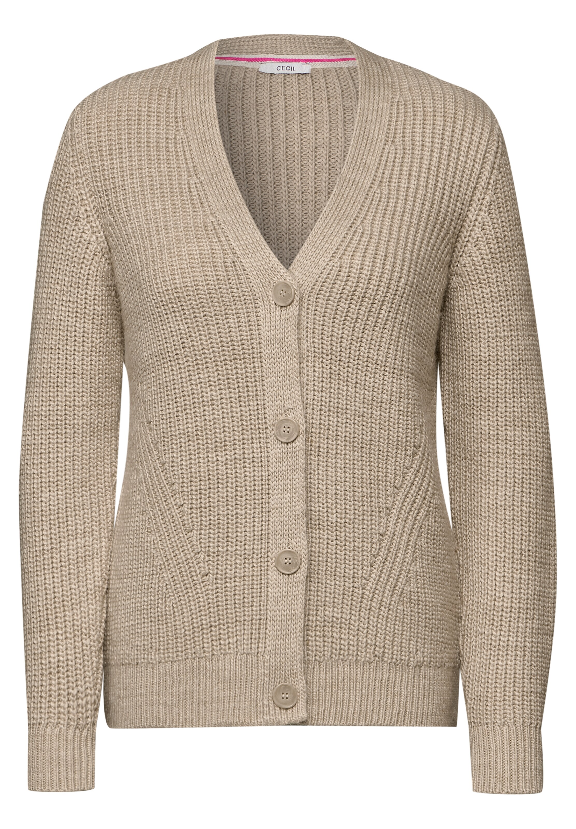 CECIL Knit Cardigan in Beige: front