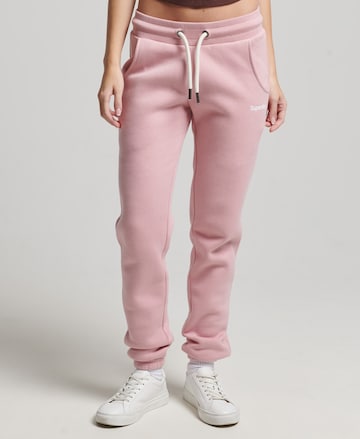 Effilé Pantalon Superdry en rose : devant