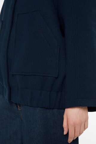 SENSES.THE LABEL Oversized Bomberjacke in Woll-Optik in Blau
