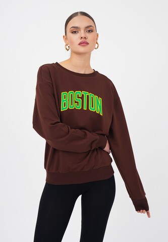FRESHLIONS Sweatshirt 'Boston' in Brown: front