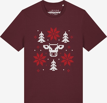 Maglietta 'Christmas With Love' di Watapparel in rosso: frontale