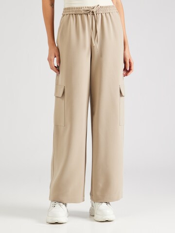 Wide Leg Pantalon cargo 'Barbine' MSCH COPENHAGEN en beige : devant