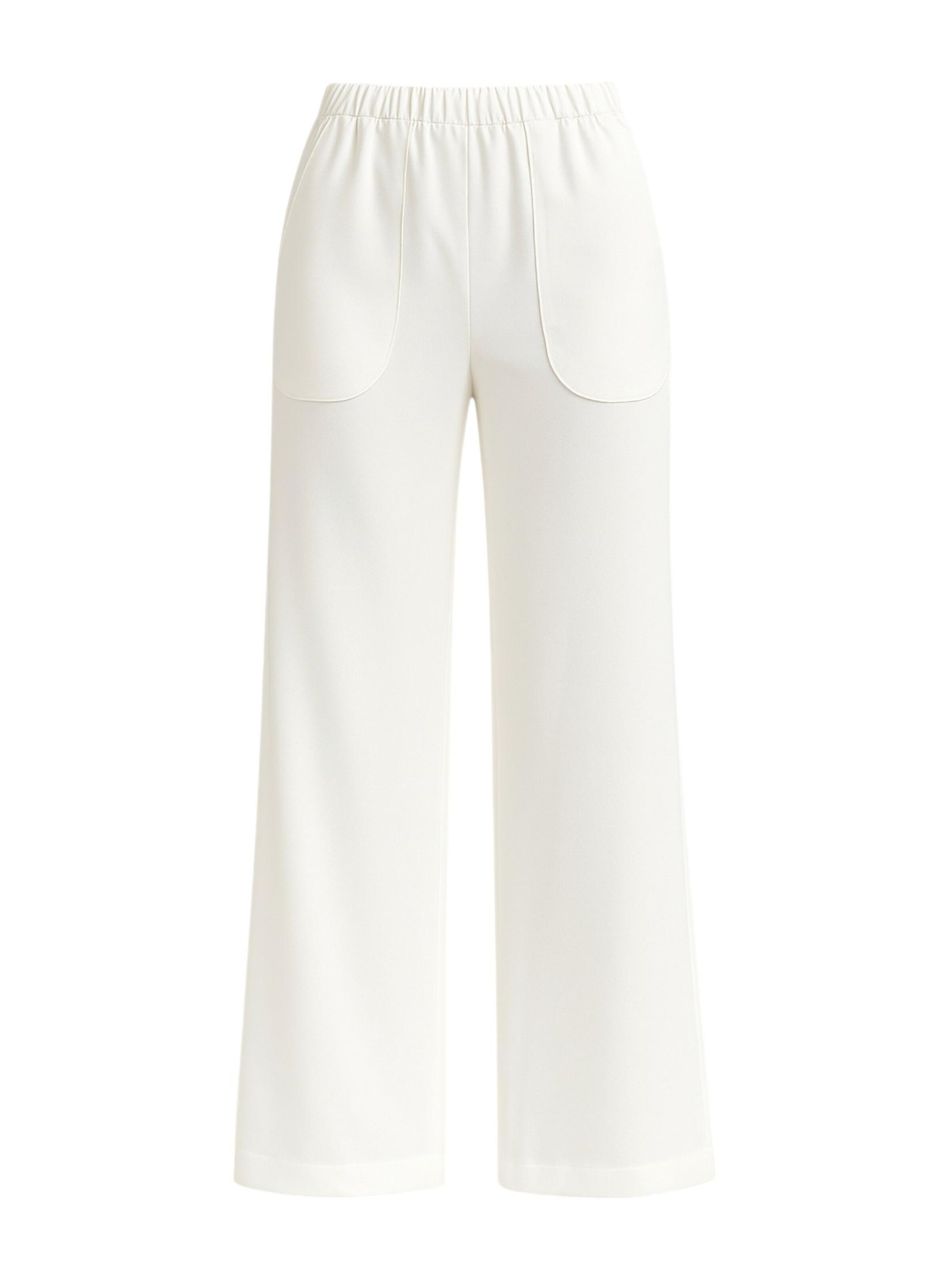 Wide leg Pantaloni 'ALIN' di fashionshowcase in bianco: frontale