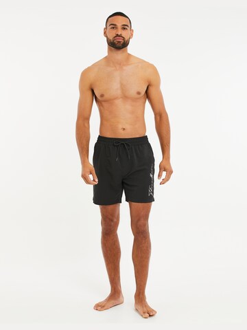 Threadbare Board Shorts 'Emblem' in Black