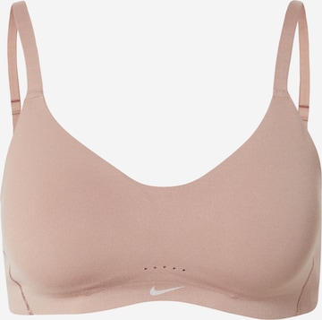Soutien-gorge de sport 'ALATE MINIMALIST' NIKE en beige : devant