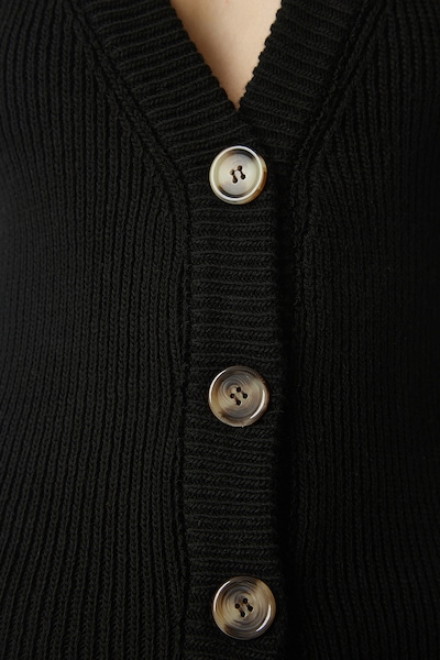 Happiness İstanbul Strickweste in schwarz, Produktansicht