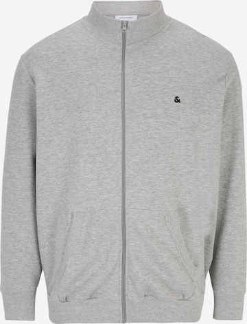 Jack & Jones Plus - Sudadera con cremallera 'PAULOS' en gris: frente