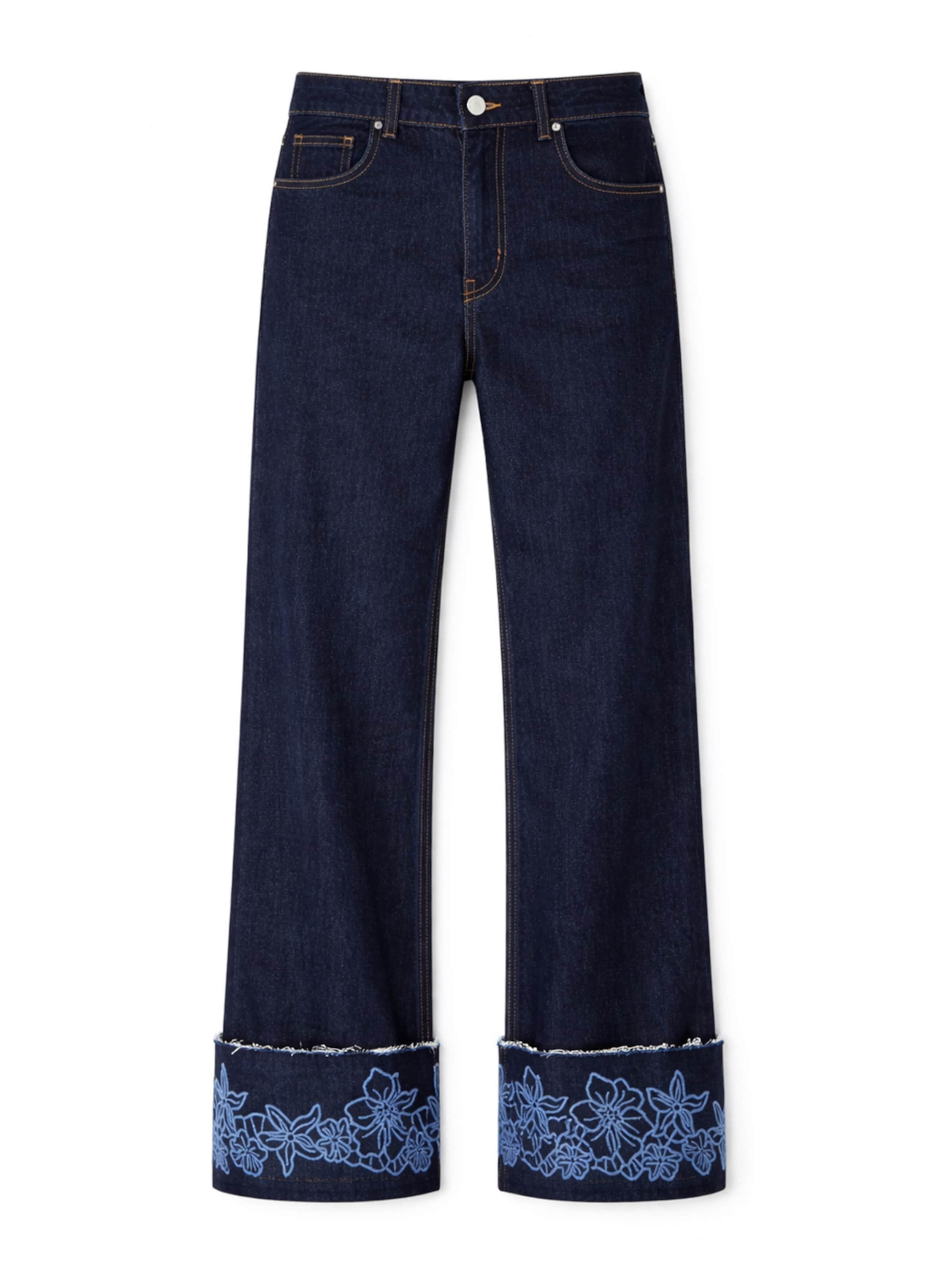 IT'S BASIC Jean 'Wide High Rise Jeans' en indigo, Vue avec produit