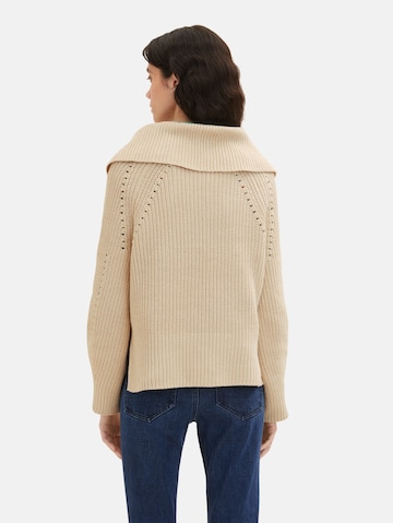 TOM TAILOR Pullover i beige