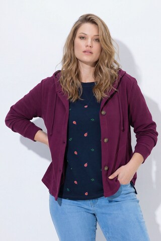 Ulla Popken Sweatjacke in Lila: Vorderseite
