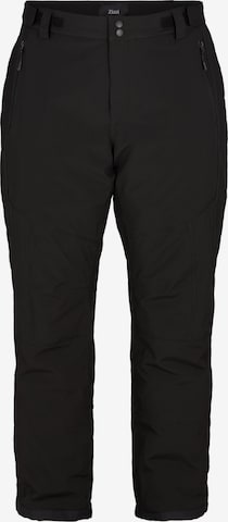 Zizzi - regular Pantalón de montaña 'MEBBA' en negro: frente