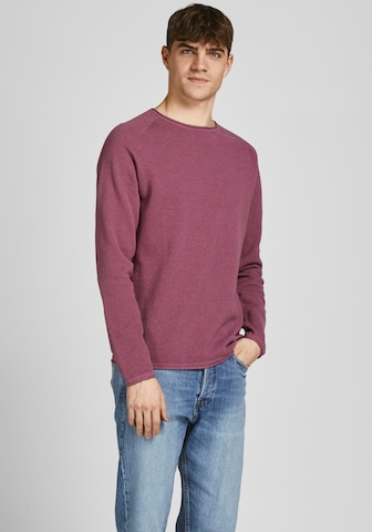 Coupe regular Pull-over 'Hill' JACK & JONES en rose : devant