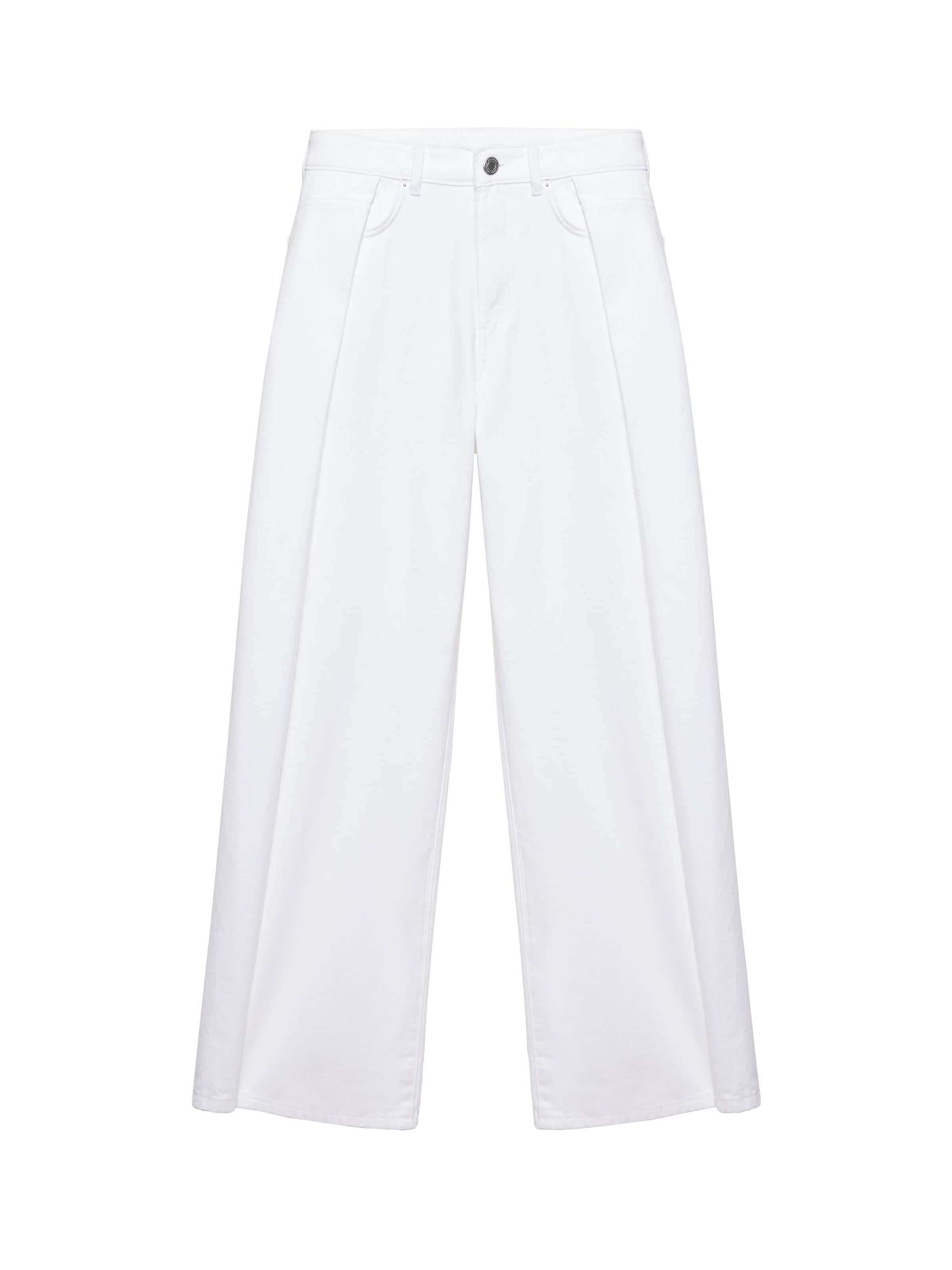 Pull&Bear Plisované rifle, veľkosť 24-25 - biela, Produkt
