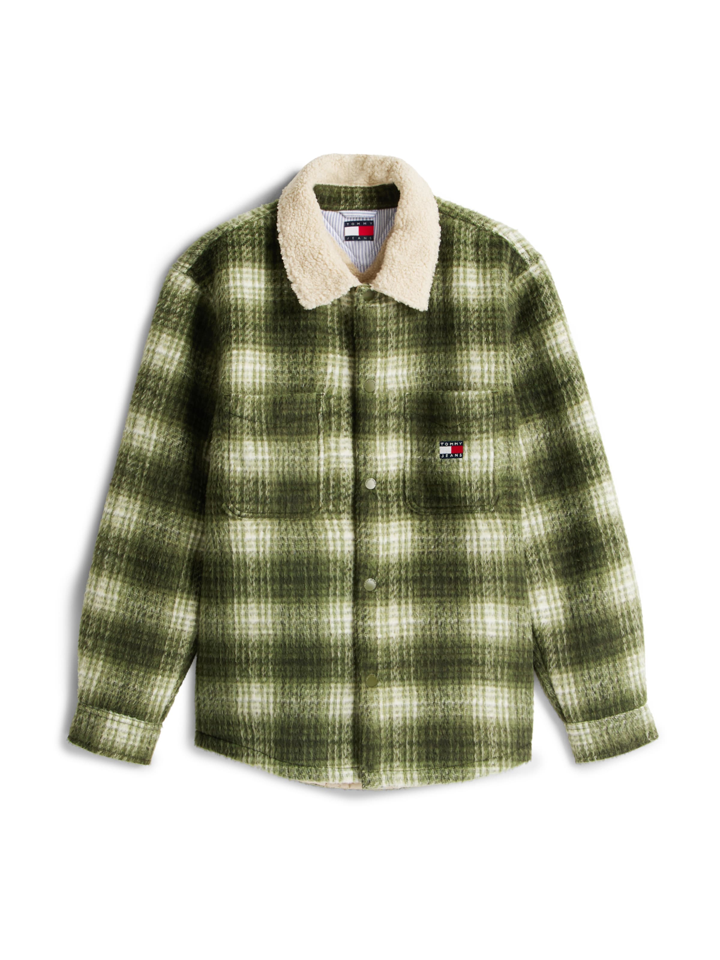 Tommy Jeans Tussenjas in Groen: voorkant