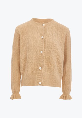 NALLY Knit Cardigan in Beige: front