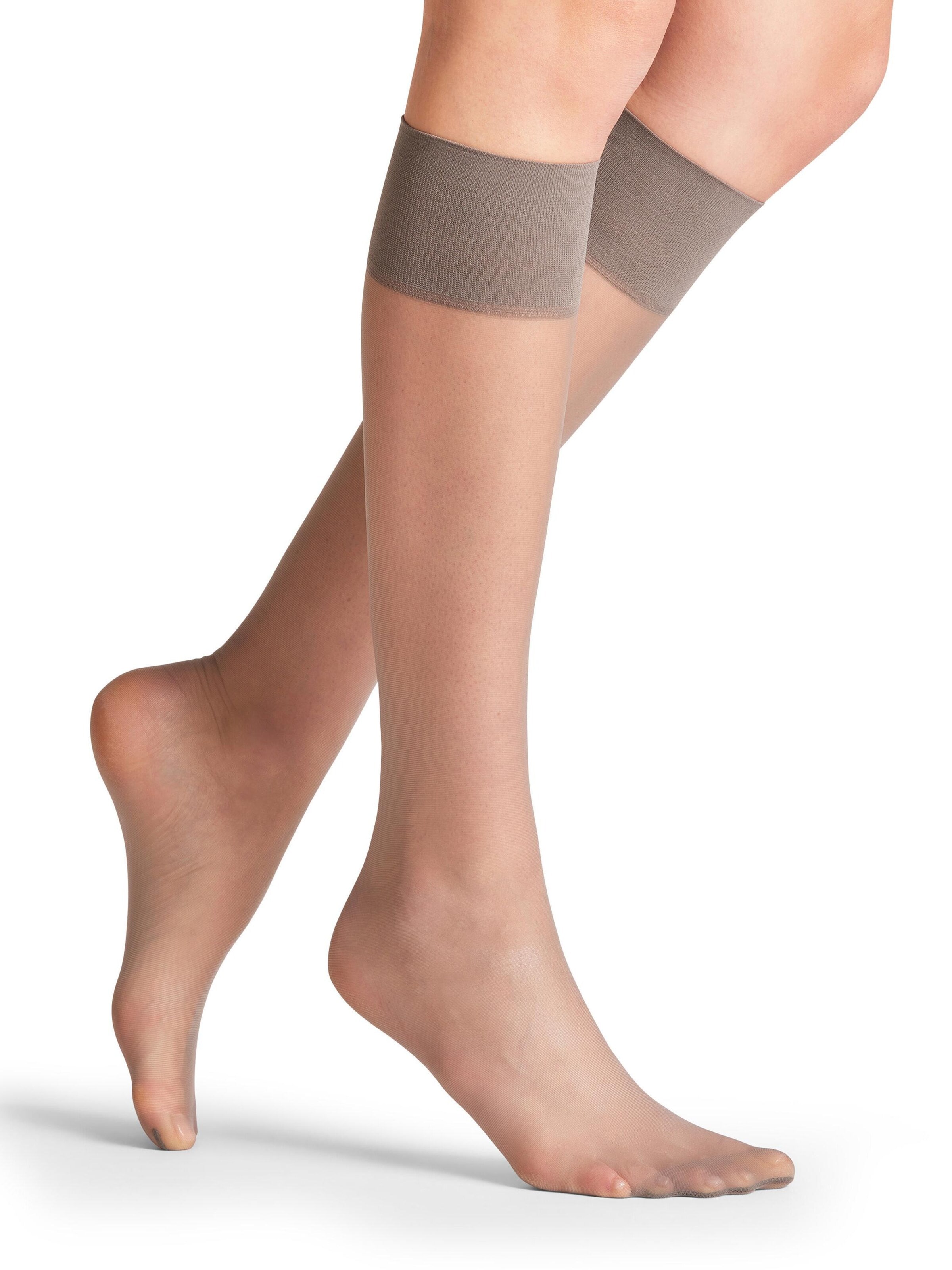 FALKE Knee High Socks 'Pure Matt' in Grey
