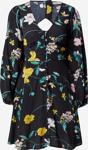 Robe-chemise Oasis en noir : devant