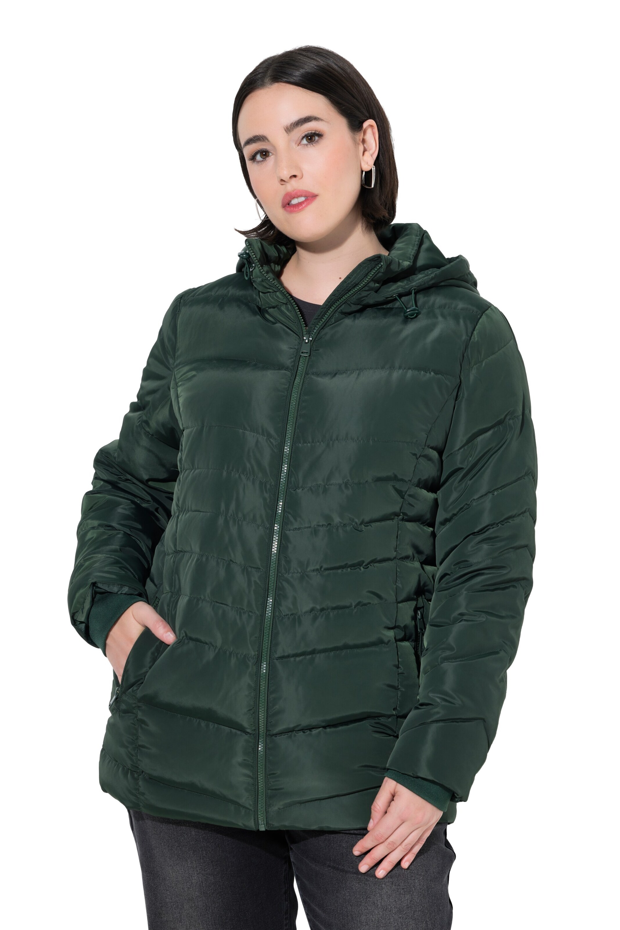 Ulla Popken Steppjacke in Grün: Vorderseite