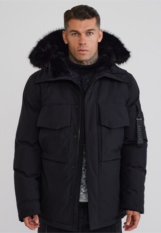 SikSilk - Parka de inverno 'Artic' em preto: frente