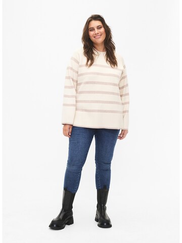 Zizzi Pullover 'Zoe' in Beige