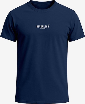 Neverless Shirt 'Barbell Sparta' in Blau: Vorderseite