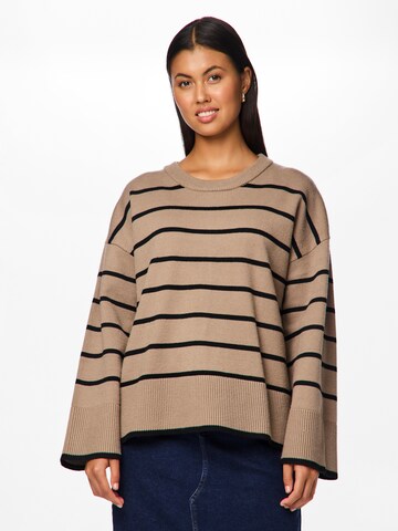 Pullover 'PCMATHILDE' di PIECES in grigio: frontale